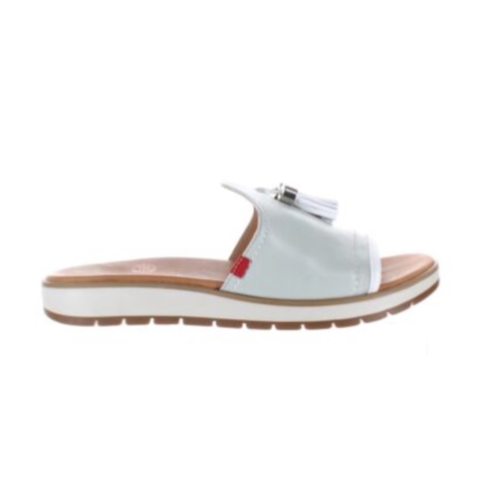 Marc Joseph New York Gray Leather Slide Sandals